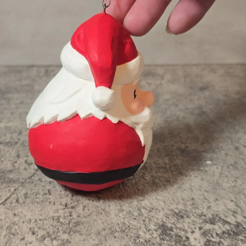 Vintage Charming Rustic Hand Painted Large Gourd Santa Artist Signed Jolly Folk